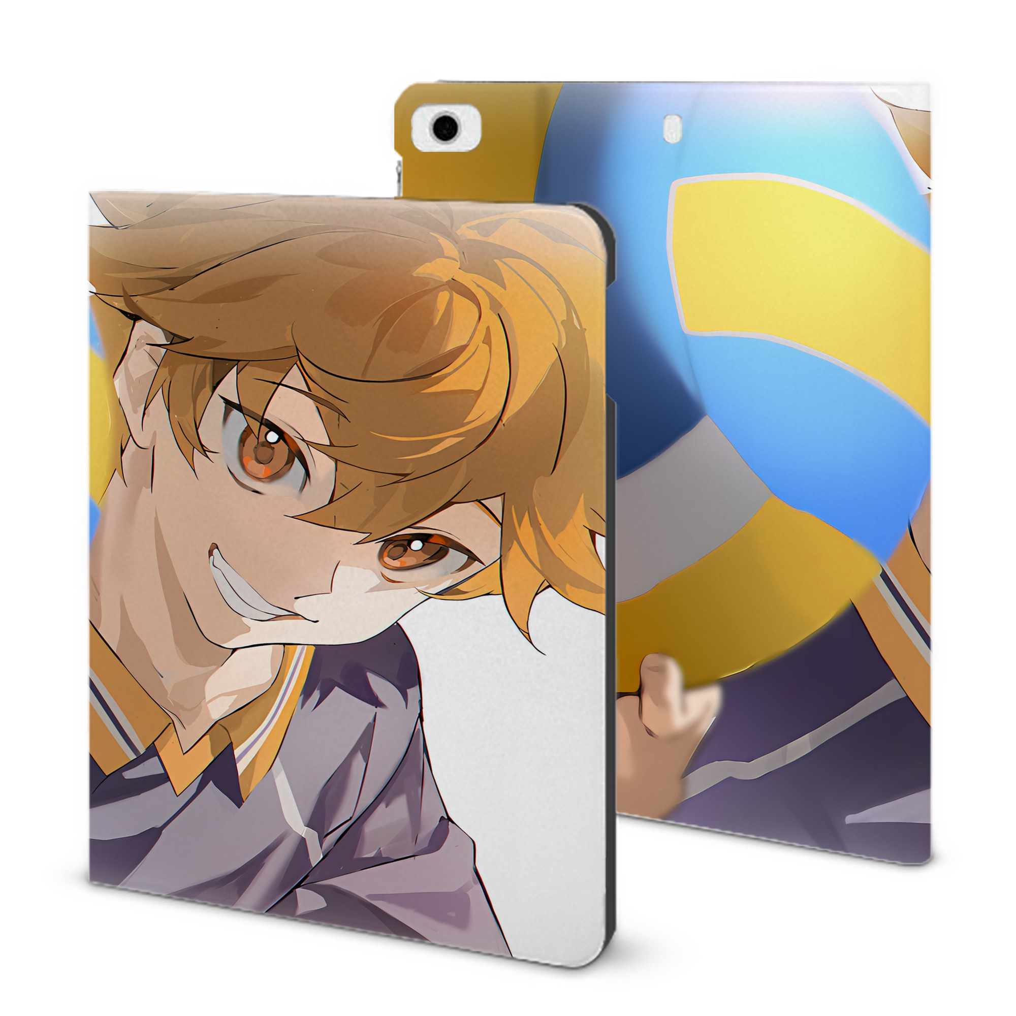 （画像用） ハイキュー!! Haikyu!! IPad ケース ブック型 PUレザー TPU 耐衝撃 軽量 薄型 ペン収納なし 全面保護 IPad 各モデル対応